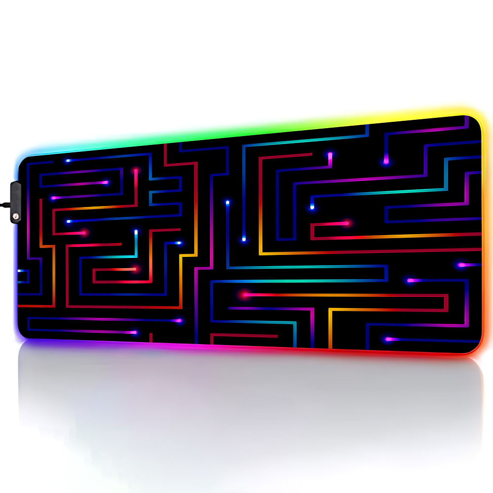 Xxl Mouse Pad 900x400 Neon Cir - Desk Setup Gaming Pc 评论和价格